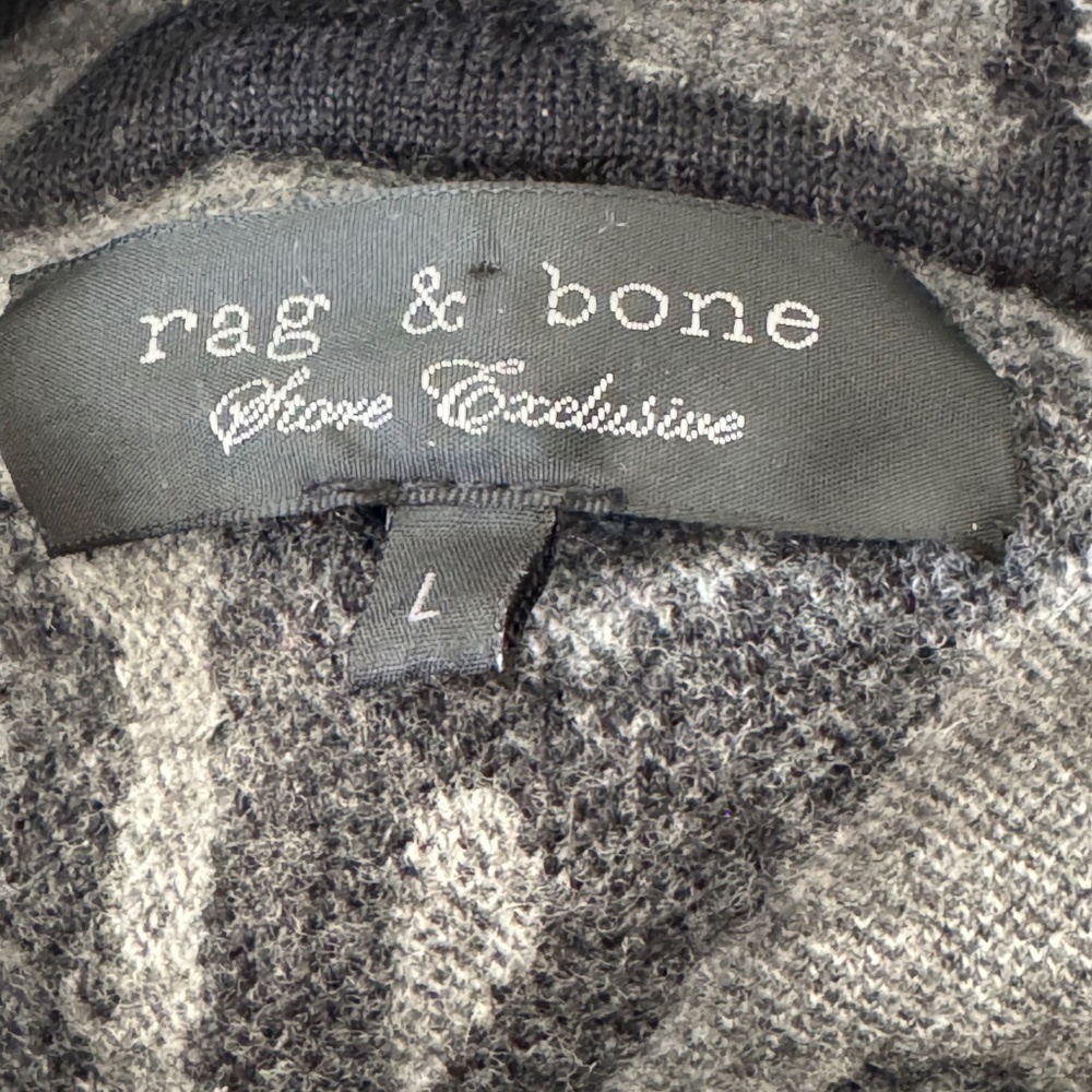 Rag & Bone Gray/Black Pleater Trim Sweater Dress Sz L - Picture 3 of 5